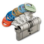 Картинка Цилиндровый механизм Mottura (Моттура) под вертушку (дл. шток) CP4P363101C5 (67 мм/31+10+26), МАТ.НИКЕЛЬ